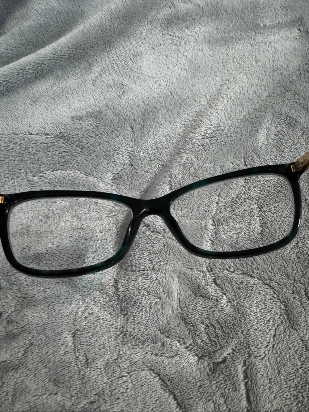 Versace Dark Green Eyeglass Frames with Gold Temples